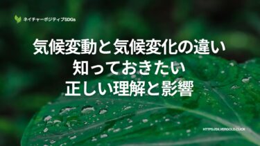 気候変動と気候変化の違い：知っておきたい正しい理解と影響