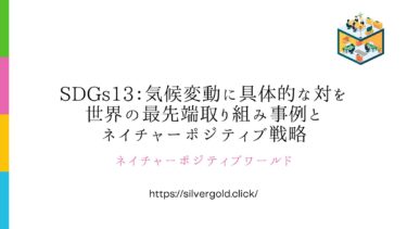 SDGs13：気候変動に具体的な対策を：世界の最先端取り組みとネイチャーポジティブ戦略