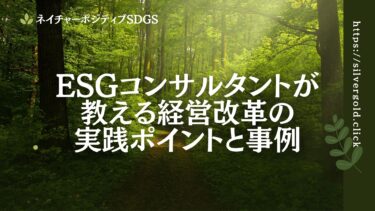 ESGコンサルタントが教える経営改革の実践ポイント